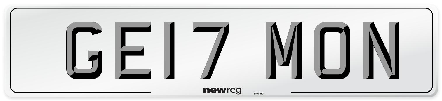 GE17 MON Number Plate from New Reg